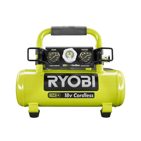 Ryobi One+ 18V Cordless 1 gal. Portable Air Compressor and 2.0 Ah Compact Battery and Charger Starter Kit