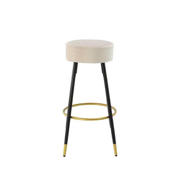 GOJANE 30.31 in. Black Backless Metal Counter Height Bar Stools