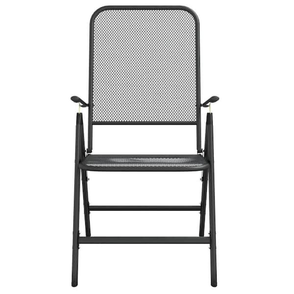 Gray Metal Frame Outdoor Dining Chair (Set of 2)