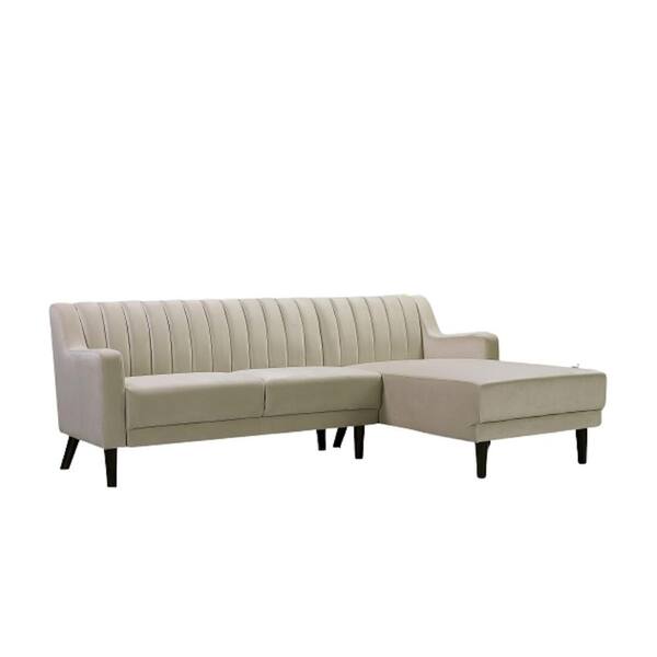 Jayden Creation Nuria 87 in. Wide Beige Leather Sofa with Removable Back Cushions