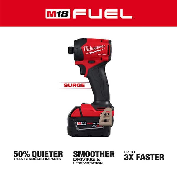 M18 FUEL SURGE 18V Lithium-Ion Brushless Cordless 1/4 in. Hex Impact Driver with (2) 5.0 Ah Battery and Charger