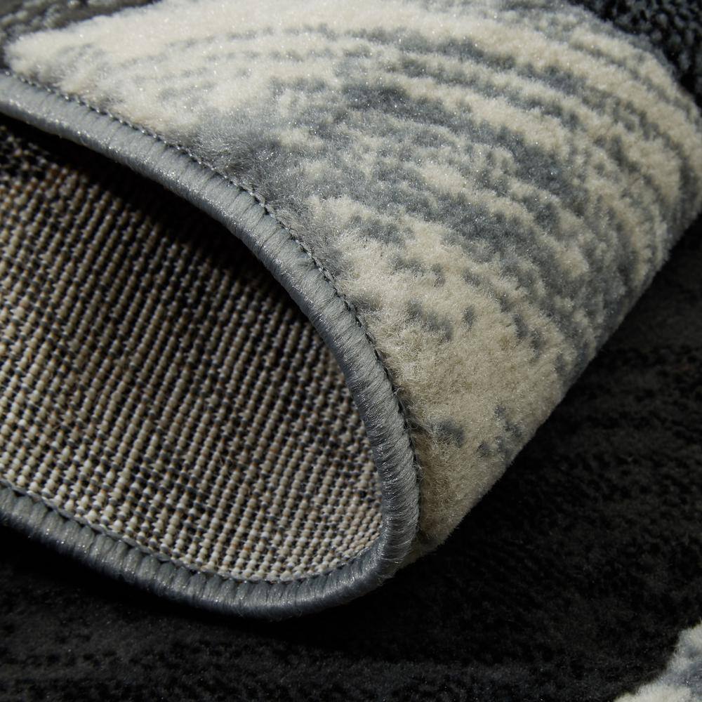 Elegant Gray 40" Tufted Synthetic Area Rug with Abstract Swirl Design