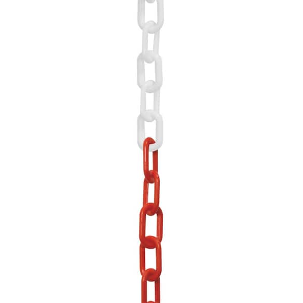 Mr. Chain 2 in. (#8, 51 mm) x 100 ft. Red / White Bi-Color Plastic Chain