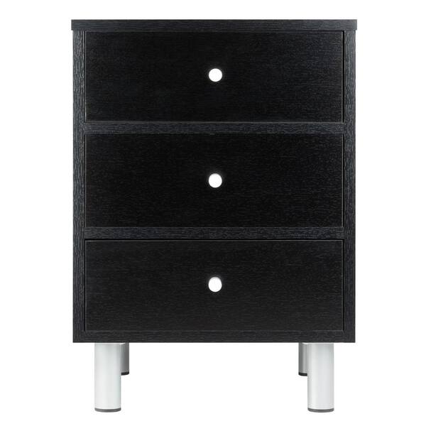 Winsome Daniel Accent Table with 3 Drawers in Black Finish