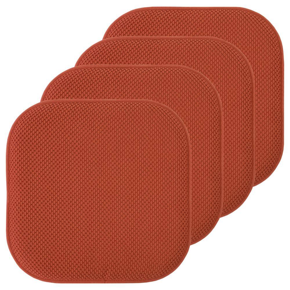Honeycomb Memory Foam Square 16 in. x 16 in. Non-Slip Indoor/Outdoor Chair Seat Cushion, Rust (4-Pack) price history on PriceWatchPro