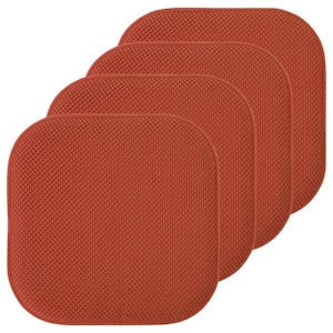 Honeycomb Memory Foam Square 16 in. x 16 in. Non-Slip Indoor/Outdoor Chair Seat Cushion, Rust (4-Pack)