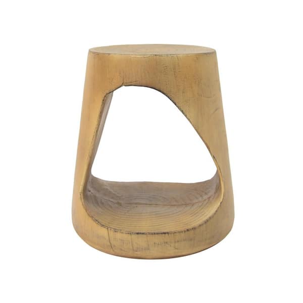 Natural Round MGO Hollow Outdoor Side Table, All-weather Wood-like