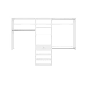 14 in. D x 96 in. W x 72 in. H Classic White Perfect Fit Wood Closet Kit