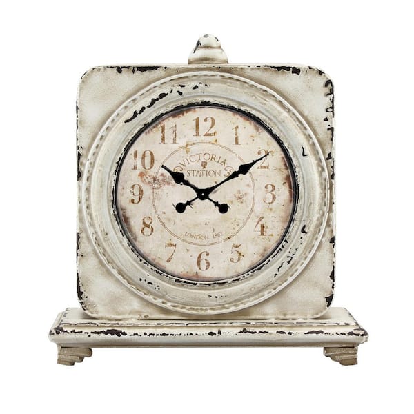 Stonebriar Collection 12.5 in x 4 in. Victoria Station Square Tabletop Clock