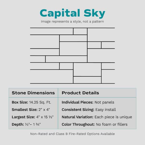 Evolve Stone Capital Sky Morning Aspen Non-Rated Flat Faux Stone