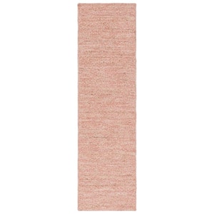 Natural Fiber Pink/Beige 2 ft. x 8 ft. Abstract Distressed Runner Rug