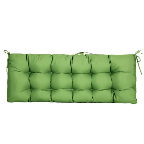 BLISSWALK Outdoor Seat Cushions Bench Settee Loveseat Tufted Seat Pillow of Wicker for Patio Furniture (Grass Green)