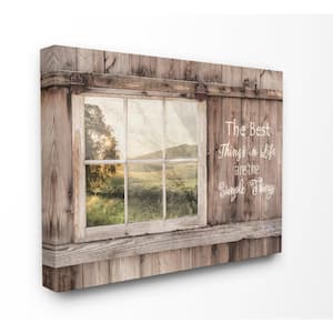 24 in. x 30 in. "Simple Things Rustic Barn Window Distressed Photograph Canvas Wall Art" by Lori Deiter