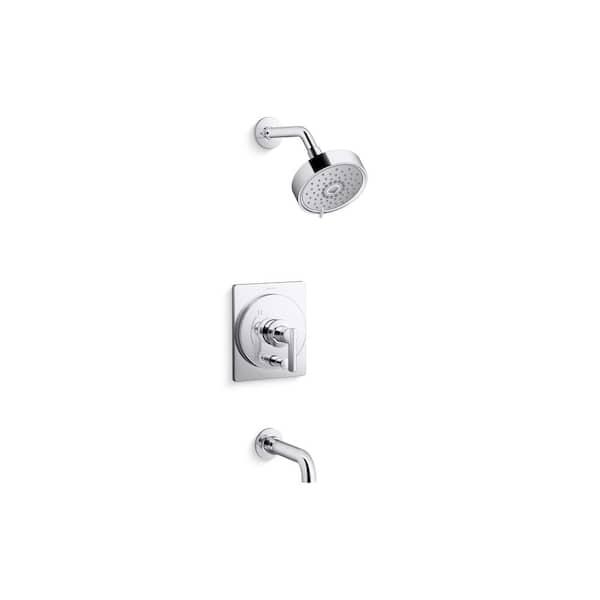 KOHLER Castia By Studio McGee Rite-Temp Tub & Shower Faucet Trim Kit 2.5 GPM in Polished Chrome