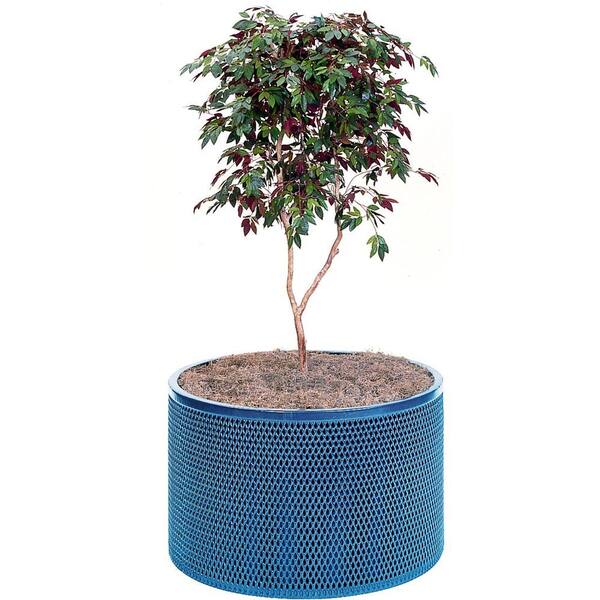 Unbranded 30 in. x 30 in. Blue Metal Park Planter