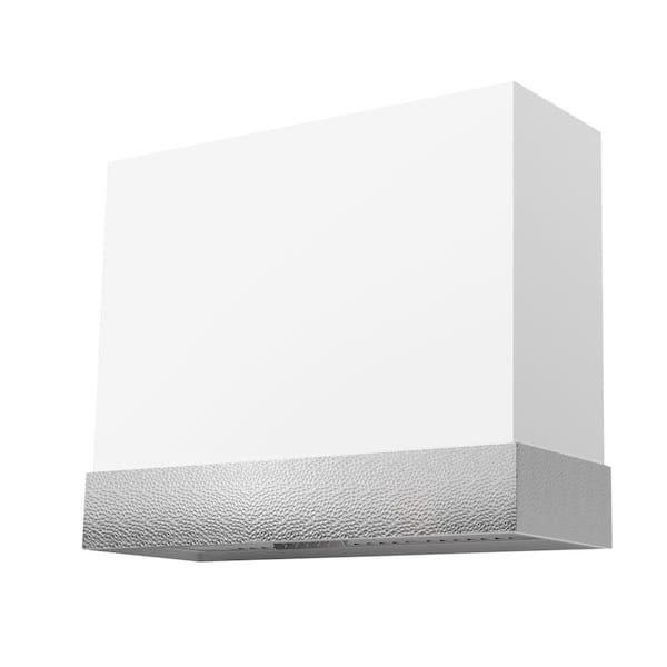 Akicon 36 in. Stainless Steel Ducted Wall Mount Range Hood with Powerful 600 CFM Vent Motor, 3-Speed, in White with Nickel