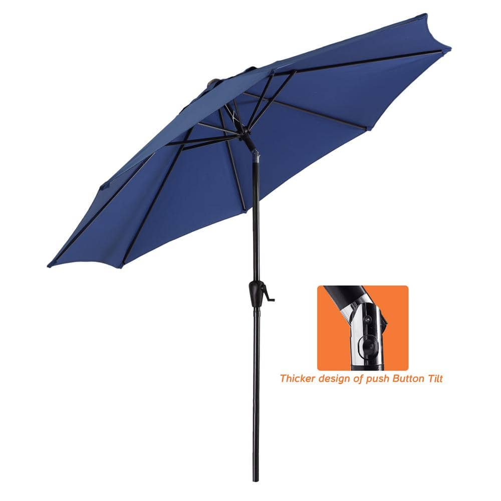 Tatayosi 9 ft. Push Button Tilt Market Crank Outdoor Patio Umbrella ...