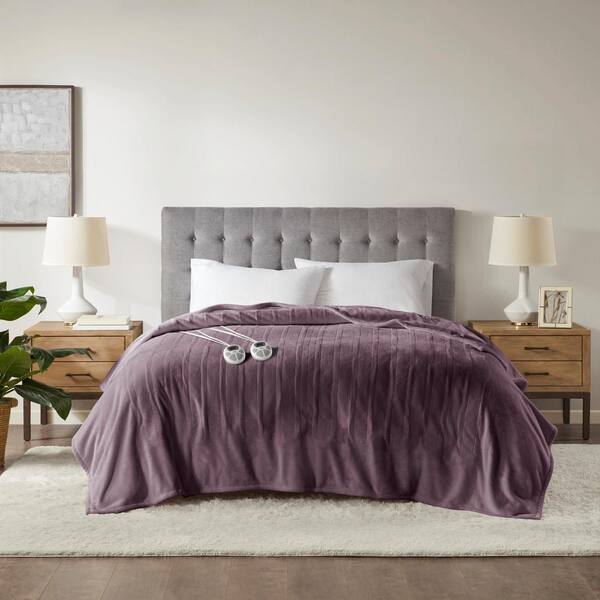 Serta Plush Purple Plush Full Electric Blanket
