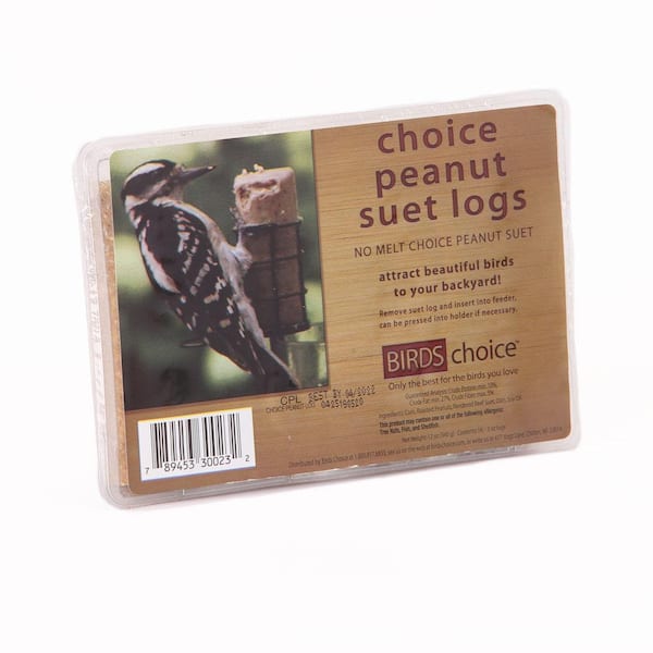 BIRDS choice 3 oz. Peanut Suet Log (4-Pack)