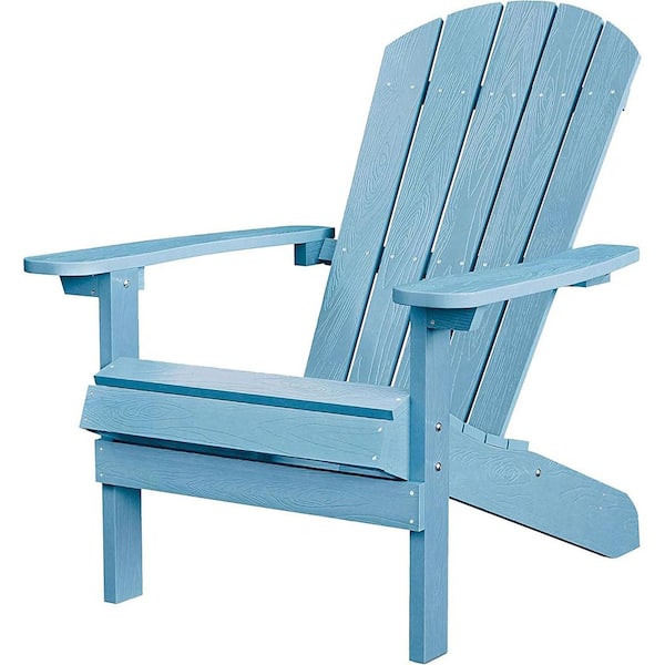 Unbranded Blue Weather Resistant Plastic Adirondack Chair (1-Pack)