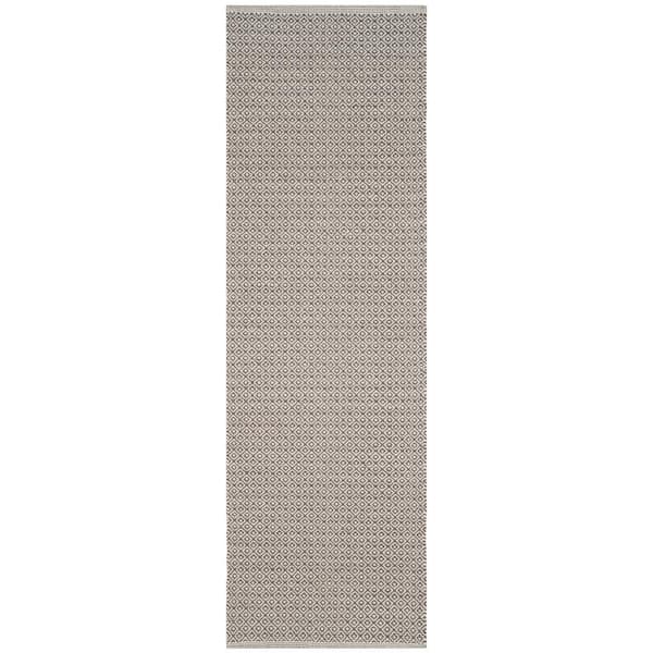 Montauk 2 ft. x 9 ft. Ivory/Gray Multi-Point Geometric Diamonds Runner Rug