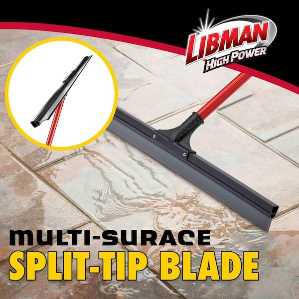24 in. PVC High Power Multi-Surface Rubber Floor Squeegee with 60 in. Steel Handle