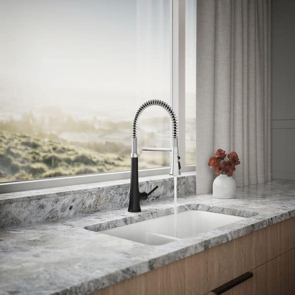 KOHLER Tone Single Handle Pull Down Sprayer Kitchen Faucet in