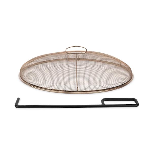 Huddle and Social Fire Pit Screen and Fire Pit Poker, Durable Stainless Steel, 18 in. Gold and Black