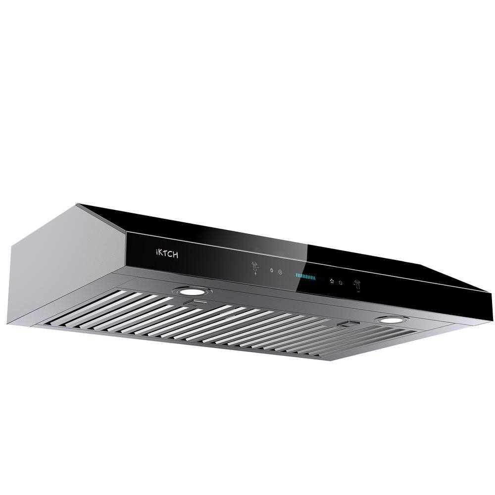 36-Inch Stainless Steel and Black Under Cabinet Range Hood