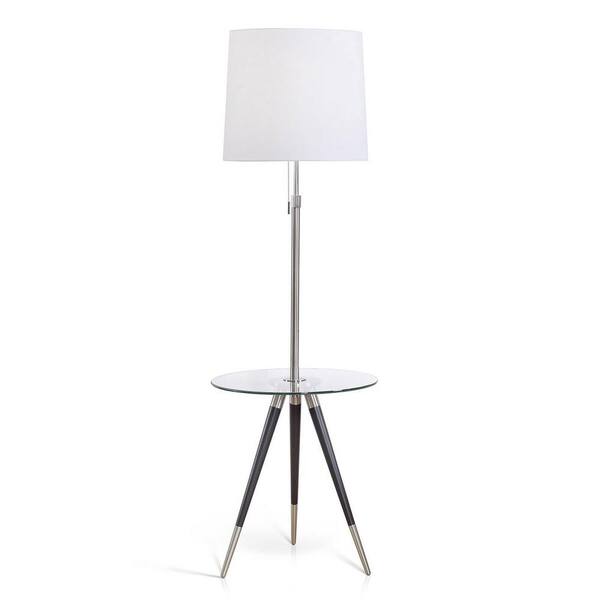 Tripod Floor Lamp With Clear Glass Tray, Floor Lamp With Glass Tray
