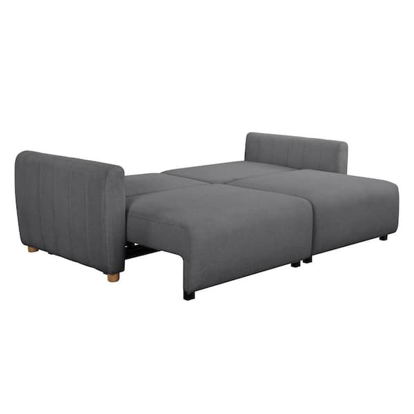 Serta Giles 91.7 in. Charcoal Polyester Queen Size