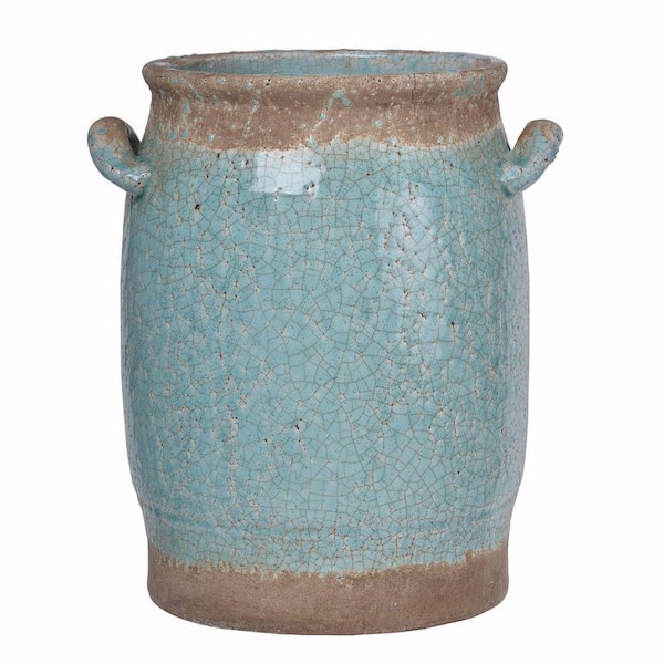 Benjara Pale Beautiful Blue Ceramic Decorative Vase