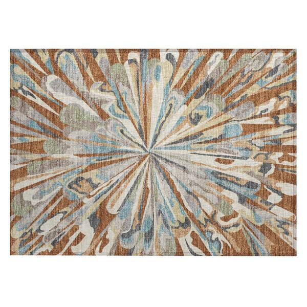 Chantille Machine Washable Indoor/Outdoor Abstract ACN2838 Paprika 2 ft. x 3 ft. Accent Rug