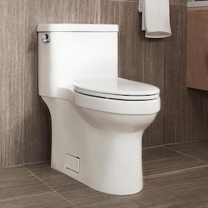 Glenwynn 12 in. Skirted 1-Piece 1.28/ 4.8 GPF Single Flush Elongated Toilet in White, Seat Included