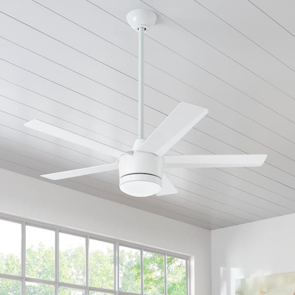 Home Decorators Collection Merwry 52 in. Integrated LED Indoor Matte Black  Ceiling Fan with Light Kit and Remote Control SW1422MBK - The Home Depot