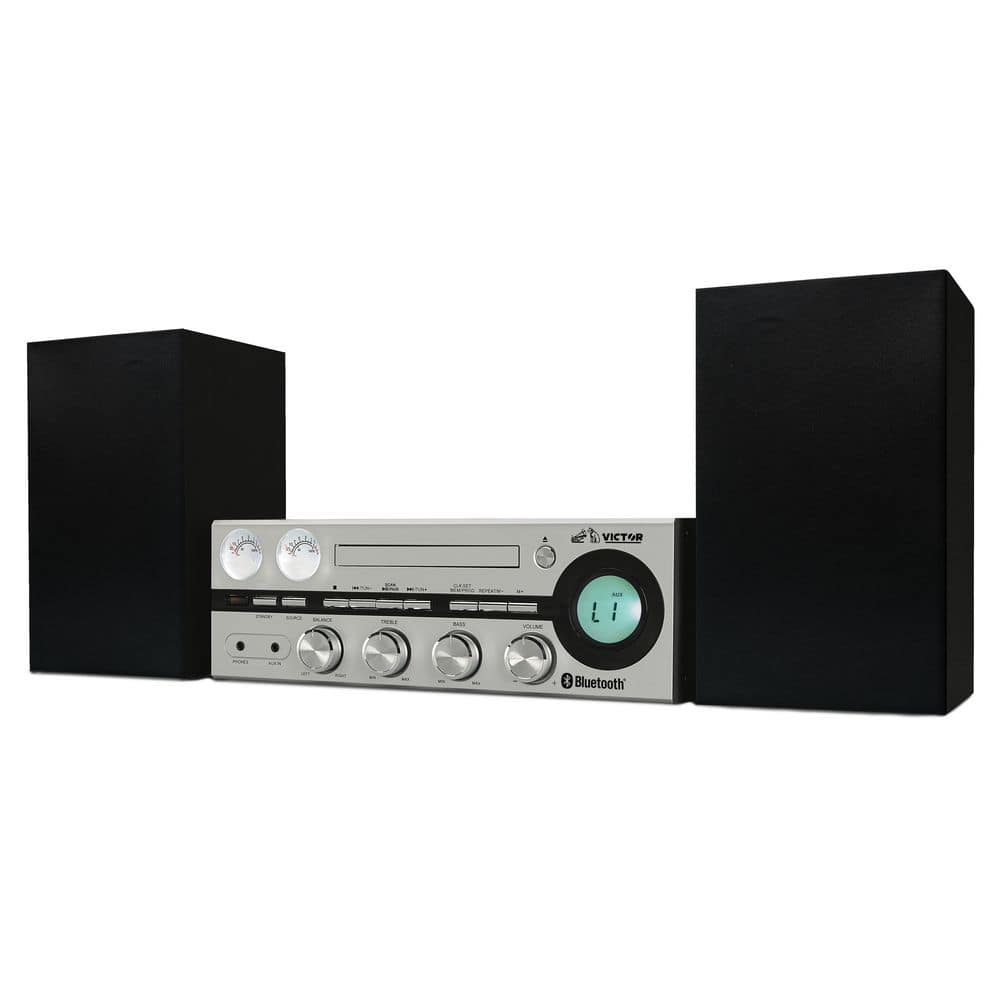 Victor Milwaukee 50-Watt Desktop CD Stereo System with Bluetooth in Black -  VDTS-4400-BK