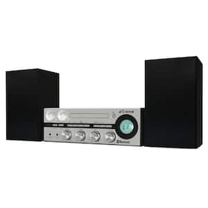 Milwaukee 50-Watt Desktop CD Stereo System with Bluetooth in Silver