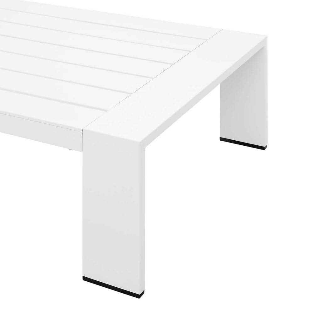 Tahoe White Powder-Coated Aluminum Outdoor Patio Coffee Table