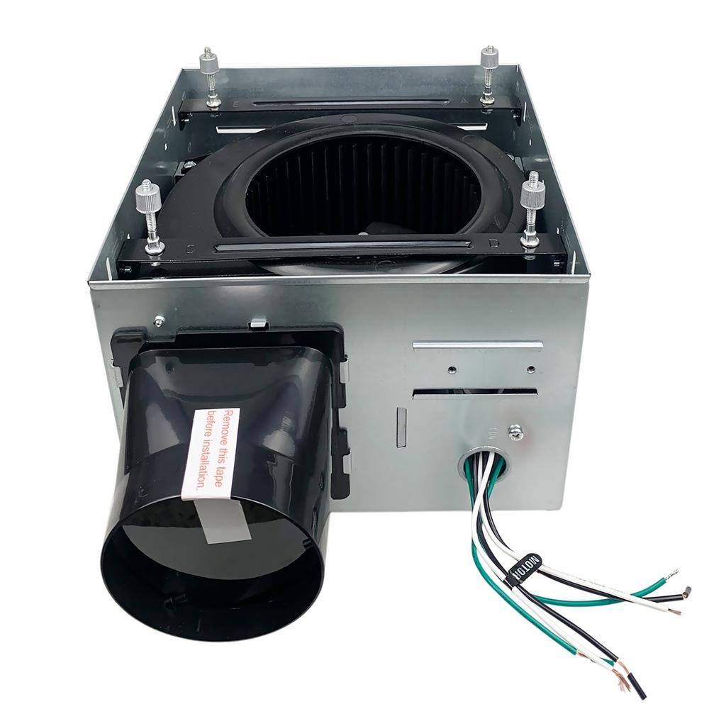 Matte Black Round LED Bathroom Exhaust Fan with Frosted Glass