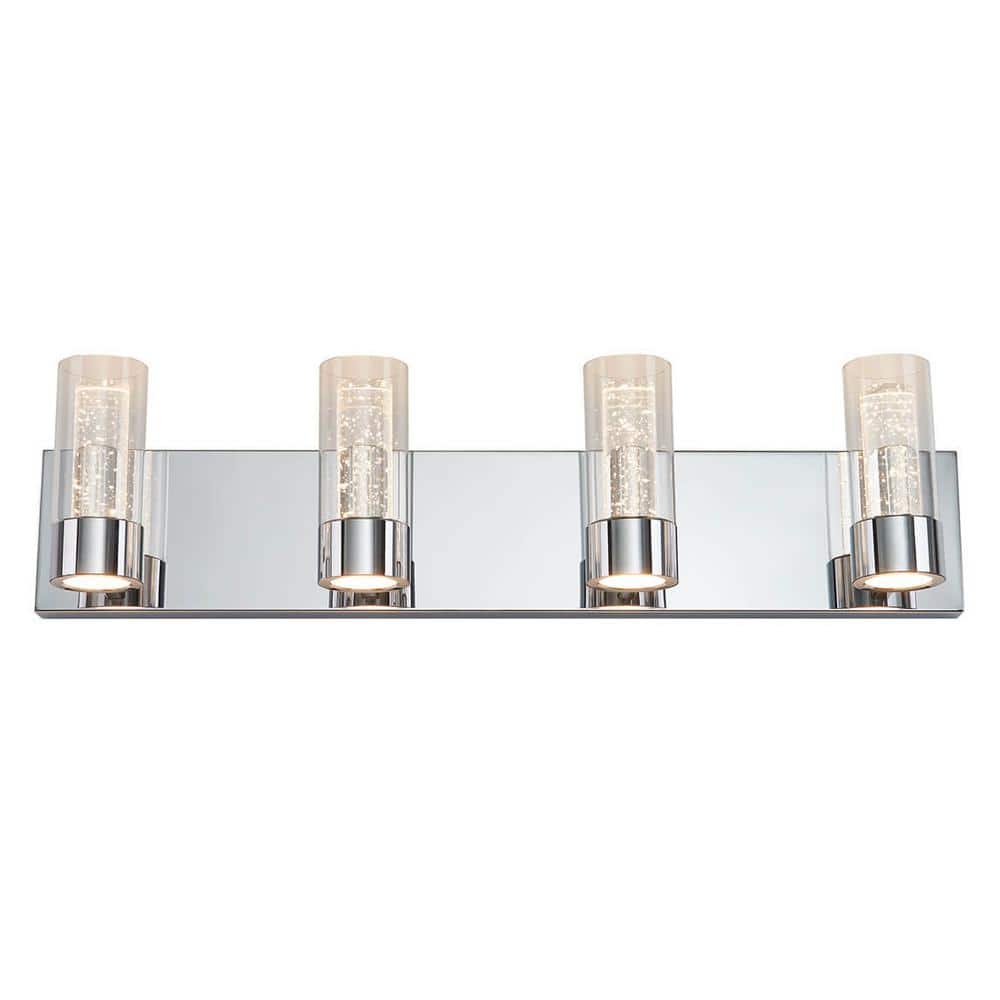 Artika Essence 27 in. 4-Light Chrome LED Modern Bath Vanity Light Bar for Bathroom