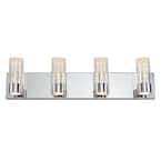 Essence 27 in. 4-Light Chrome LED Modern Bath Vanity Light Bar for Bathroom