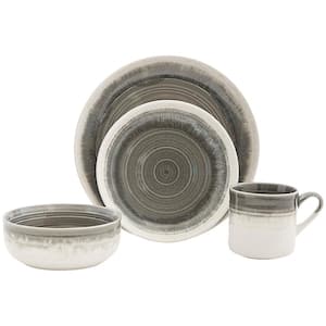 Hearth 16-Piece Casual Grey Ceramic Dinnerware Set (Service for 4)