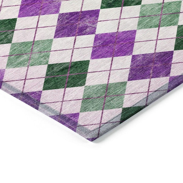 Chantille Machine Washable Indoor/Outdoor Abstract ACN2237 Purple 8 ft. x 8 ft. Area Rug