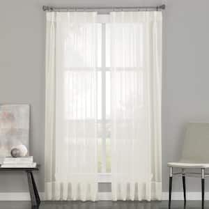 Soho Voile Oyster 29 In. W X 108 In. L Pinch Pleat Curtain Panel