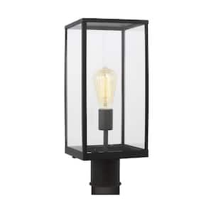 Howell 1-Light Textured Black Aluminum Hardwired Outdoor Weather Resistant Post Light with No Bulbs Included