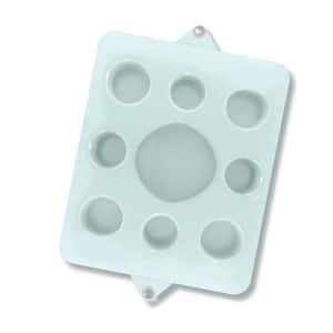 9-Cutout Bright White Pool Floating Drink Tray