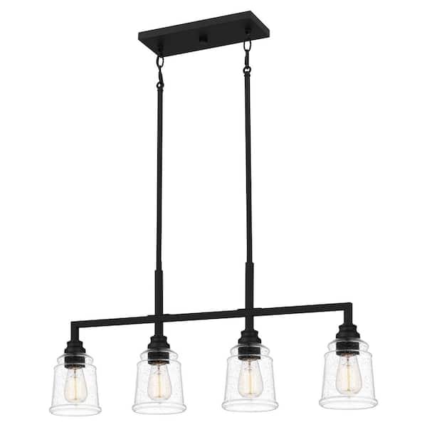 Quoizel McIntire 4-Light Matte Black Island Chandelier