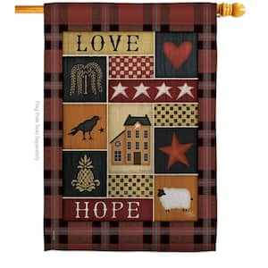 2.3 ft. x 3.3 ft. Primitive Collage Love Hope House Flag 2-Sided Country Living Decorative Vertical Flags