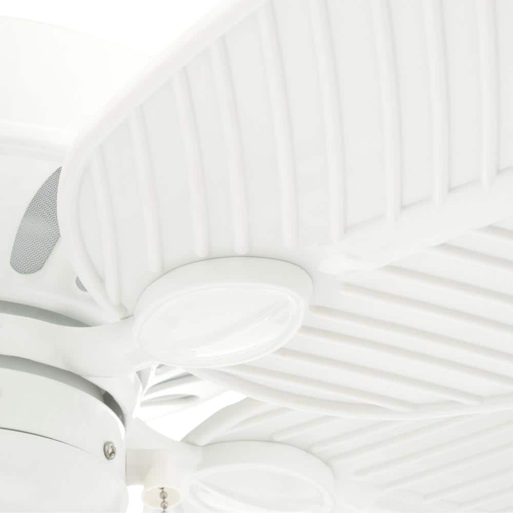 Cruise Tropical Palm 52" White Outdoor Ceiling Fan with Grain Blades