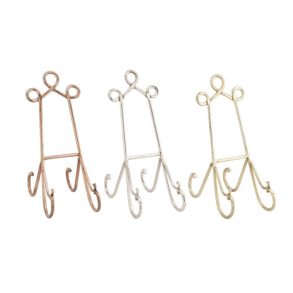Multi-Colored Metal Scroll Tabletop Easel Set of 3